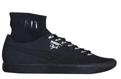 Pre-owned Puma Men's  Clyde Sock Bait Marvel Panther Sneakers In Black/metallic Silver