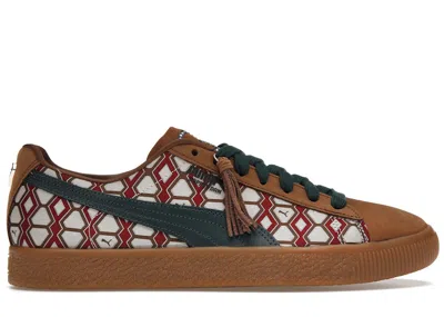 Pre-owned Puma Men's  Clyde Tassle Dapper Dan Frair Sneakers In Brown/red/green In Multi