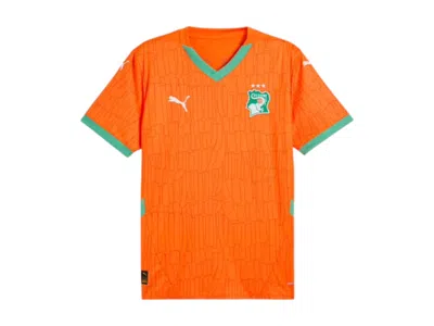 Pre-owned Puma Men's  Cote D'ivoire 2025 Home Replica Jersey Jersey In Rickie Orange/jade Frost