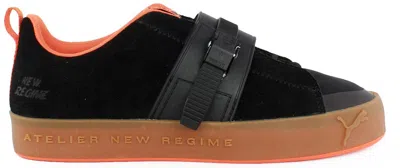 Pre-owned Puma Men's  Court Platform Brace Atelier New Regime Black Sneakers In  Black/scarelet Red Ibis
