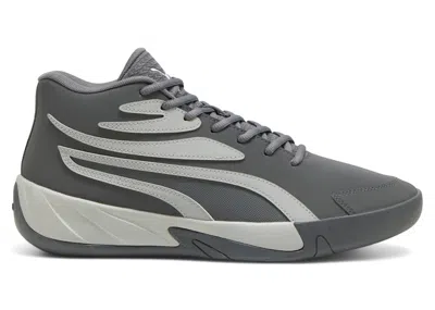 Pre-owned Puma Men's  Court Pro Nubuck Slate Sneakers In Slate Sky Blue/metallic Silver In Multi