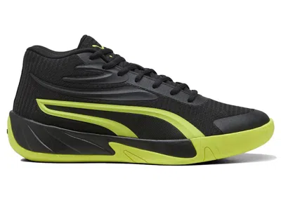 Pre-owned Puma Men's  Court Pro Sneakers In Black/electric Lime In Multi