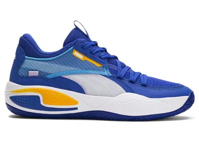Pre-owned Puma Men's  Court Rider Sneakers In Dazzling Blue/saffron In Multi