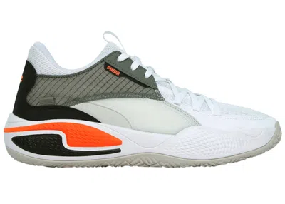Pre-owned Puma Men's  Court Rider Sneakers In White/energy Red