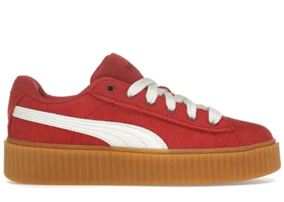 Pre-owned Puma Men's  Creeper Phatty Rihanna Fenty Corduroy Sneakers In Red/gum
