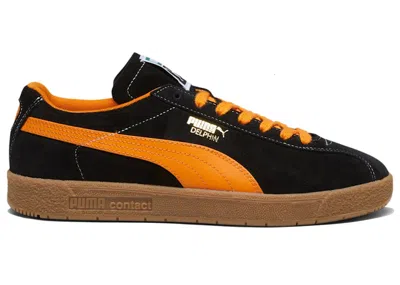 Pre-owned Puma Men's  Delphin Black Sneakers In  Black/pumpkin Pie