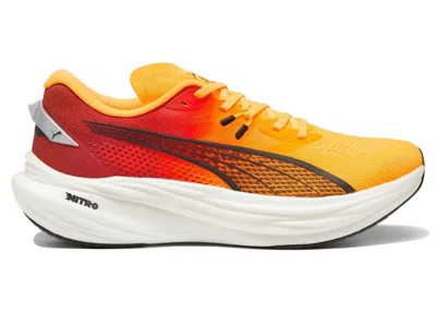 Pre-owned Puma Men's  Deviate Nitro 3 Fade Sneakers In Sun Stream/sunset Glow/white