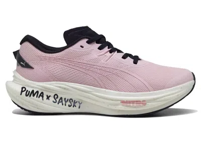 Pre-owned Puma Men's  Deviate Nitro 3 Saysky Sneakers In Rose Mauve/new Navy Blue