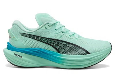 Pre-owned Puma Men's  Deviate Nitro 3 Sneakers In Mint Melt/speed Blue In Multi