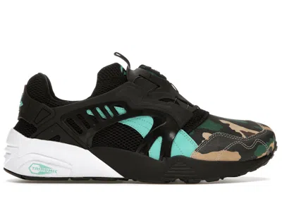 Pre-owned Puma Men's  Disc Blaze Atmos Night Jungle Sneakers In Black/camo/teal