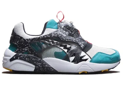 Pre-owned Puma Men's  Disc Blaze Bait Warthog Sneakers In Black/teal In Multi