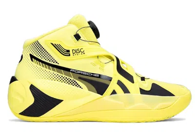 Pre-owned Puma Men's  Disc Rebirth Porsche Legacy Sneakers In Celandine/black/yellow In Multi