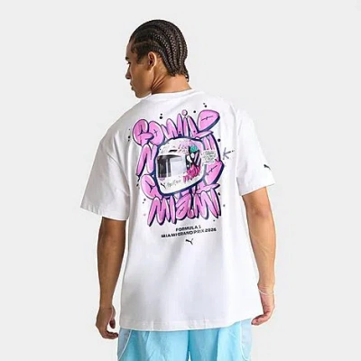 Puma Men's  F1 Miami Go Wild Graphic T-shirt In White