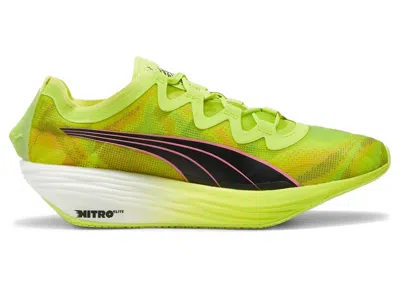 Pre-owned Puma Men's  Fastfwd Nitro Elite Sneakers In Lime Powder/black/poison Pink