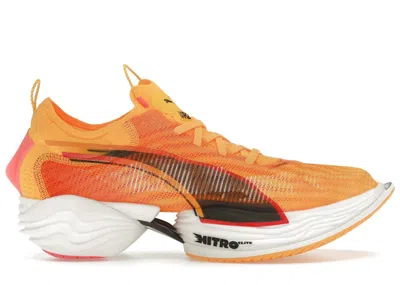 Pre-owned Puma Men's  Fastr Nitro Elite 2 Sneakers In Sun Stream/sunset Glow/white In Multi