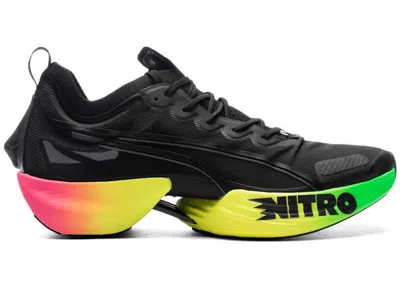 Pre-owned Puma Men's  Fastr Nitro Elite Futrograde Sneakers In  Black/green Gecko