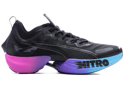 Pre-owned Puma Men's  Fastr Nitro Elite Sunset Sneakers In Black/luminous Blue/electric Orchid