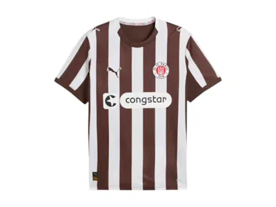 Pre-owned Puma Men's  Fc St. Pauli '25/'26 Home Jersey In Espresso Brown/white