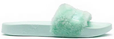 Pre-owned Puma Men's  Fur Slide Rihanna Fenty Mint Sneakers In Bay