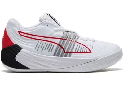 Pre-owned Puma Men's  Fusion Nitro Sneakers In White/high Risk Red In Multi