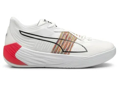 Pre-owned Puma Men's  Fusion Nitro Sneakers In White/sunblaze In Multi