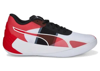 Pre-owned Puma Men's  Fusion Nitro Team Sneakers In White/high Risk Red