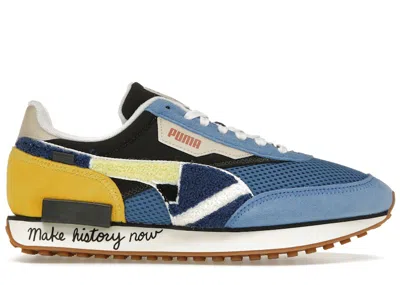 Pre-owned Puma Men's  Future Rider Black Fives Sneakers In Star Sapphire/maize In Multi
