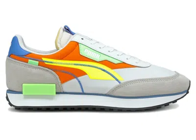 Pre-owned Puma Men's  Future Rider Twofold Sd Pop Sneakers In White/yellow Alert/carrot