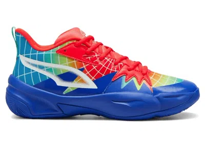 Pre-owned Puma Men's  Genetics Marcus Smart Thermal Map Sneakers In Royal Sapphire/red Blast