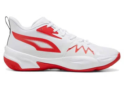Pre-owned Puma Men's  Genetics White Sneakers In  White/for All Time Red In Multi