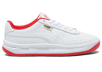 Pre-owned Puma Men's  Gv Special White Sneakers In  White/pop Red/ Gold In Multi