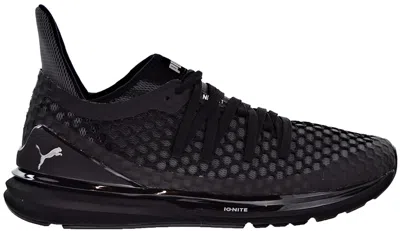 Pre-owned Puma Men's  Ignite Limitless Netfit Black White Sneakers In  Black/ White