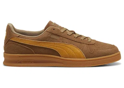 Pre-owned Puma Men's  Indoor R Suede Sneakers In Chocolate Chip/sport Yellow