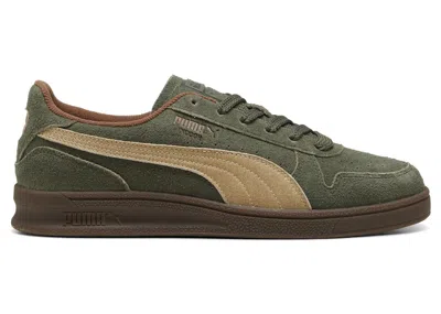 Pre-owned Puma Men's  Indoor R Suede Sneakers In Dark Olive/haute Coffee