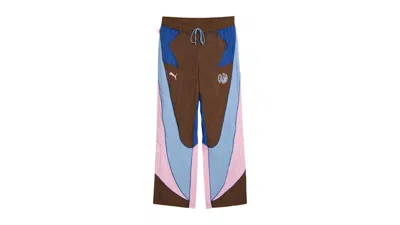 Pre-owned Puma Men's  Kidsuper X Hoops Track Pants In Chestnut Brown