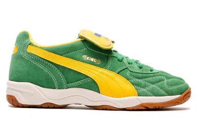 Pre-owned Puma Men's  King Indoor Sneakers In Archive Green/yellow Sizzle