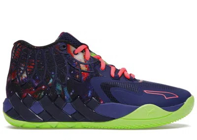 Pre-owned Puma Men's  Lamelo Ball Mb.01 Galaxy Sneakers In Elektro Blue/green Gecko In Multi