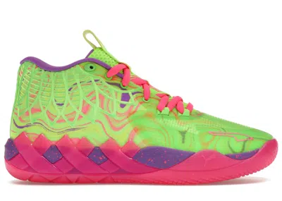 Pre-owned Puma Men's  Lamelo Ball Mb.01 Inverse Toxic Sneakers In Purple Glimmer/knockout Pink/green Gecko In Multi