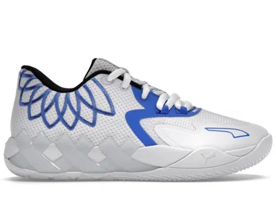 Pre-owned Puma Men's  Lamelo Ball Mb.01 Lo Team Colors White Sneakers In  White/bluemazing In Multi