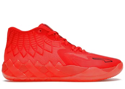 Pre-owned Puma Men's  Lamelo Ball Mb.01 Not From Here Sneakers In Red Blast/fiery Red