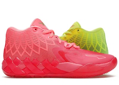 Pre-owned Puma Men's  Lamelo Ball Mb.01 Rick And Morty Sneakers In Red/green In Multi