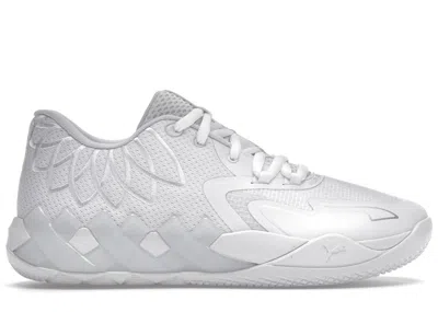 Pre-owned Puma Men's  Lamelo Ball Mb.01 White Sneakers In  White/silver In Multi