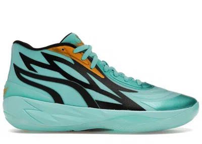 Pre-owned Puma Men's  Lamelo Ball Mb.02 Honeycomb Sneakers In Elektro Aqua/black In Multi