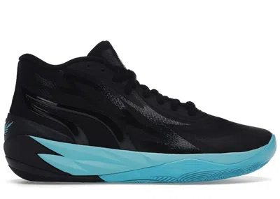 Pre-owned Puma Men's  Lamelo Ball Mb.02 Phenom Sneakers In  Black/blue Atoll