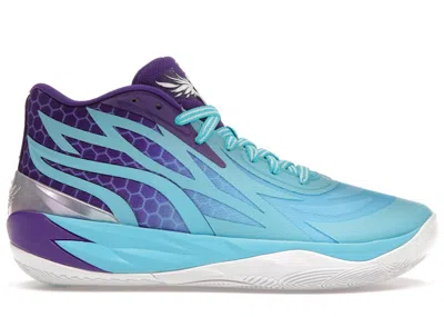 Pre-owned Puma Men's  Lamelo Ball Mb.02 Queen City Fade Sneakers In Team Violet/ White In Multi