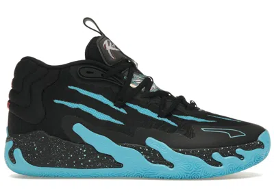 Pre-owned Puma Men's  Lamelo Ball Mb.03 Blue Hive Sneakers In  Black/electric Peppermint