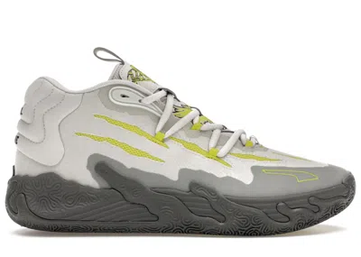 Pre-owned Puma Men's  Lamelo Ball Mb.03 Chino Hills Sneakers In Feather Gray/lime Smash In Multi
