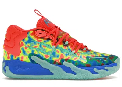 Pre-owned Puma Men's  Lamelo Ball Mb.03 Guttermelo Sneakers In Blue/green/red