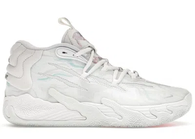 Pre-owned Puma Men's  Lamelo Ball Mb.03 Iridescent Sneakers In White/light Blue In Multi