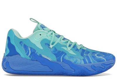 Pre-owned Puma Men's  Lamelo Ball Mb.03 Lo Team Sneakers In Hyperlink Blue/bright Aqua/electric Peppermint